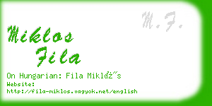 miklos fila business card